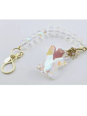 Kirks Folly Guardian Angel Shimmer Ornament Gold tone Faceted Christmas 8 in